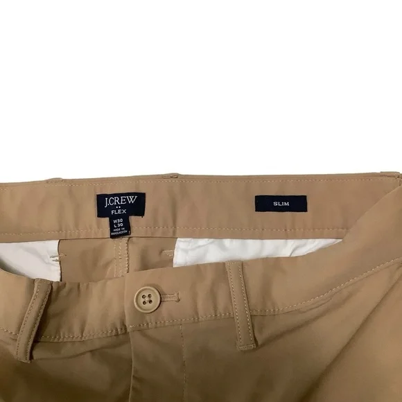 J Crew Factory Flex Slim Fit Chinos Sz 30W 30L Tan - Picture 3 of 8